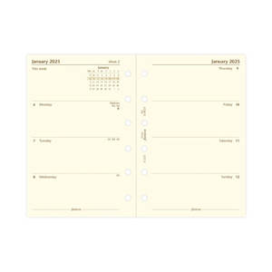 Filofax Week on Two Pages Diary - Pocket Cotton Cream 2025 English